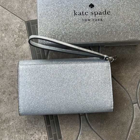 Kate Spade Shimmy Boxed Medium Phone Wristlet Lunar Light - Picture 8 of 16